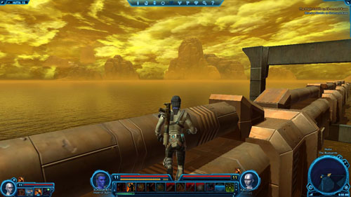 When you reach the place where you can jump on the middle of the pipe - do it and run forward - Galactic History 02 (+2 Presence) - Datacrons - Star Wars: The Old Republic - Game Guide and Walkthrough
