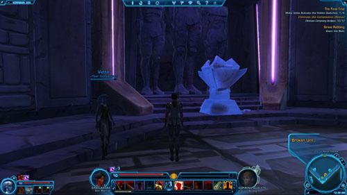 In this way, you will find the third switch in [9], hidden in the ruined sarcophagus - (L11) The Final Trial - Sith Warrior - Star Wars: The Old Republic - Game Guide and Walkthrough