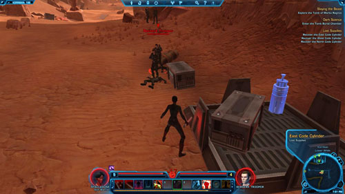 Recover the West Code Cylinder - (L07) Lost Supplies - Korriban - Star Wars: The Old Republic - Game Guide and Walkthrough