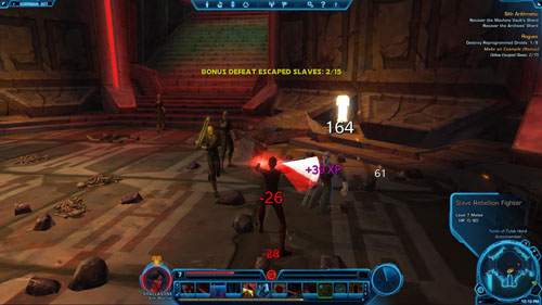 It is worth noting that most likely you won't be able to kill all the droids while exploring only the tomb itself - (L08) Rogues - Korriban - Star Wars: The Old Republic - Game Guide and Walkthrough