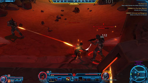 The latter are switched off for now, but as soon as you attack them they'll start to fight - (L08) [HEROIC 2] Armed and Dangerous - Korriban - Star Wars: The Old Republic - Game Guide and Walkthrough