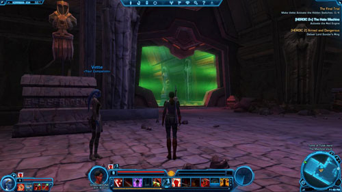 Move closer to the altar in the middle of the large hall (in [4]) and activate it - (L08) [HEROIC 2+] The Hate Machine - Korriban - Star Wars: The Old Republic - Game Guide and Walkthrough