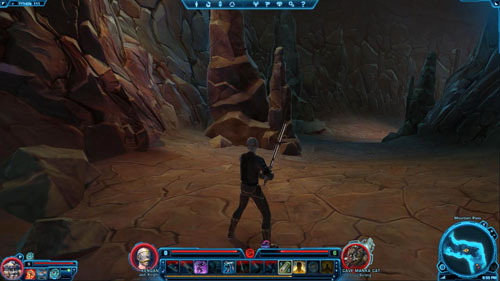 The Datacron is hidden next to the second cave exit - on the left - Galactic History 09 (+2 Endurance) - Datacrons - Star Wars: The Old Republic - Game Guide and Walkthrough