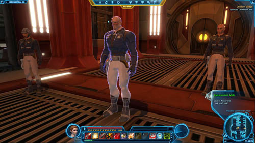 If you reported Lieutenant Virk, you can ignore him or start the fight with him and his companions - (L06) Oradam Village - Trooper - Star Wars: The Old Republic - Game Guide and Walkthrough