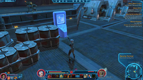 Then go to exit to an open yard surrounded by lava - (L09) Securing the Landing Zone - Ord Mantell - Star Wars: The Old Republic - Game Guide and Walkthrough