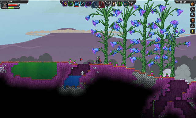 Flowers on the right and poisonous swamps of the left - Biomes - Planetary Guide - Starbound - Beta - Game Guide and Walkthrough