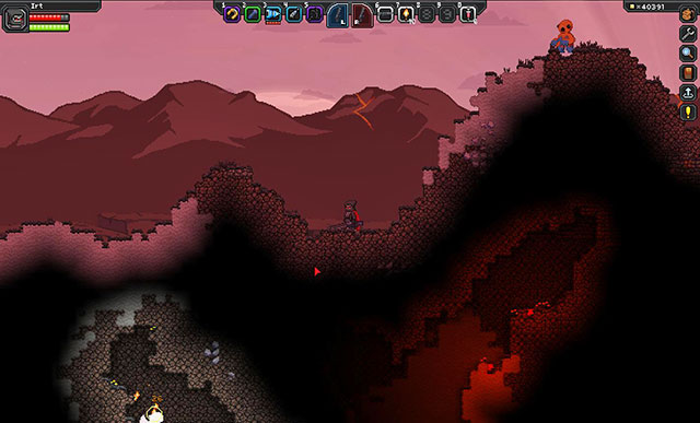 You need to watch out for the lakes of lava - Biomes - Planetary Guide - Starbound - Beta - Game Guide and Walkthrough