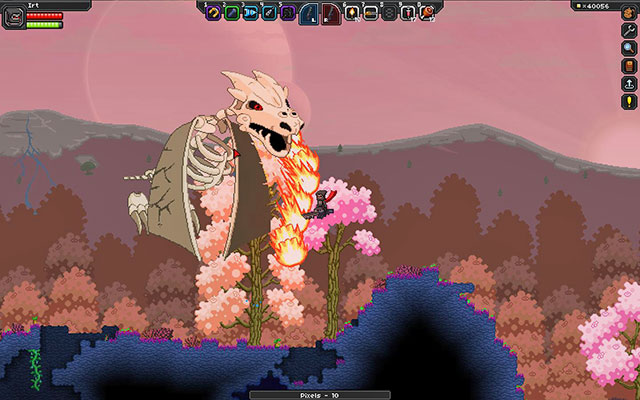 I wonder where he take s the fire from... - Bosses - Planetary Guide - Starbound - Beta - Game Guide and Walkthrough