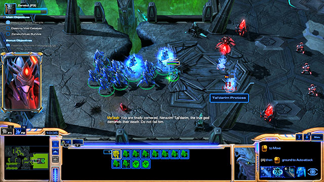 Destroy the enemy units after the cutscene and go through the open passage - Mission 3 - Evil Awoken - Campaign - Whispers of Oblivion - StarCraft II: Legacy of the Void - Game Guide and Walkthrough