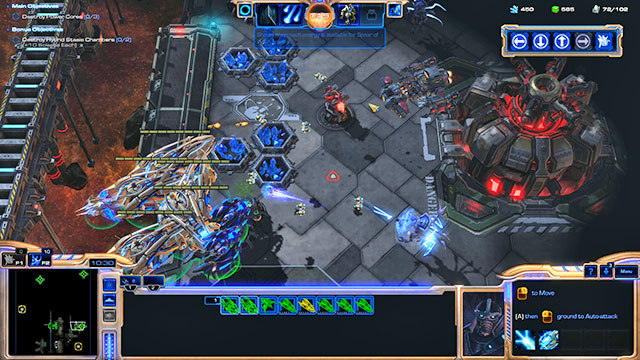 Once you gather large army, start attacking the power cores - Mission 14 - Templars Charge - Campaign - Legacy of the Void - StarCraft II: Legacy of the Void - Game Guide and Walkthrough