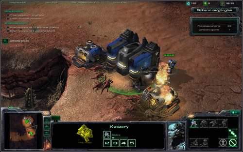 The Barracks surely won't be finished before the Zergs arrive, but that doesn't matter - Rush Defense - Challenges - StarCraft II: Wings of Liberty - Game Guide and Walkthrough
