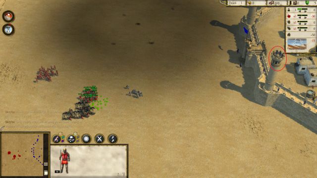 Send out your Catapults to destroy the enemy tower. - First Blood - Learning Campaign - Lionheart - Stronghold: Crusader II - Game Guide and Walkthrough