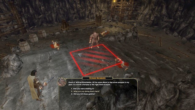 While in the camp, walk towards Wilfred Brewbanks the dwarf and talk with him - Side quests - The High Road M1 - Sword Coast Legends - Game Guide and Walkthrough
