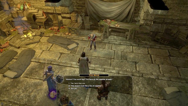 Talk to Titus Minton in the sewers (M4,Titus Minton) and you will learn that he needs help replenishing his supplies - Not Dead Yet - Side quest - Market District/Slums M5 - Sword Coast Legends - Game Guide and Walkthrough