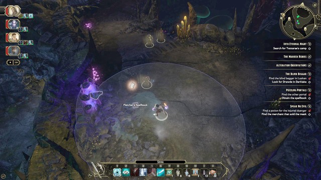 Right after you get to Forlorn Cliffs, go to Fletcher (M11,Fletcher) and talk to him - Puzzling Portals - Side quest - Forlorn Cliffs / Darklake District M11 - Sword Coast Legends - Game Guide and Walkthrough