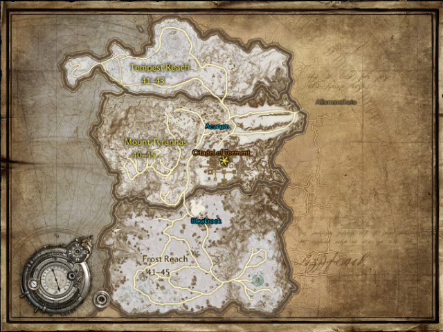 Westonia - here you will find Tempest Reach, Mount Tyrannas, Citadel of Torment and Frost Reach. - Levels 43-48 - Raising in experience by completing quests - TERA - Fast leveling - Game Guide and Walkthrough