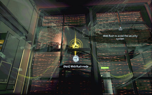 You need to aim at the open space so that a yellow Spider-Man image appears and afterwards hold down and let go of RB - Chapter 01 - Oscorp Is Your Friend - Walkthrough - The Amazing Spider-Man - Game Guide and Walkthrough