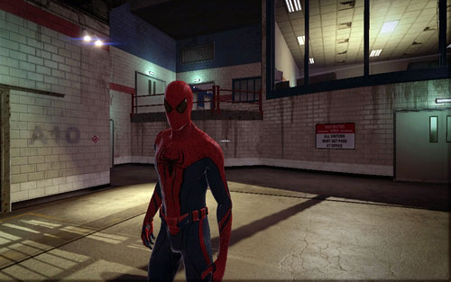 From there, jump onto the barrier on the left and keep heading forward until you reach a control panel - Chapter 02 - Escape Impossible - Walkthrough - The Amazing Spider-Man - Game Guide and Walkthrough