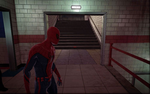 When you finish the fight, jump onto the barrier on the right - Chapter 02 - Escape Impossible - Walkthrough - The Amazing Spider-Man - Game Guide and Walkthrough