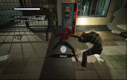 Get rid of the others by using the nearby vending machine - Chapter 02 - Escape Impossible - Walkthrough - The Amazing Spider-Man - Game Guide and Walkthrough