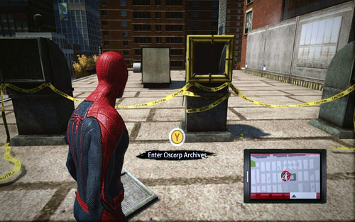 Your next target is the Oscorp Archives in the north - Chapter 03 - In the Shadow of Evils Past - p. 1 - Walkthrough - The Amazing Spider-Man - Game Guide and Walkthrough