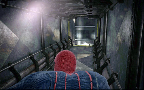 However remember about hiding back into the shaft after they see a stunned companion - Chapter 03 - In the Shadow of Evils Past - p. 2 - Walkthrough - The Amazing Spider-Man - Game Guide and Walkthrough