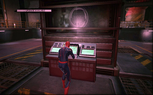 That way you will switch off the alarm system and will be able to use the panel inside the room - Chapter 03 - In the Shadow of Evils Past - p. 2 - Walkthrough - The Amazing Spider-Man - Game Guide and Walkthrough