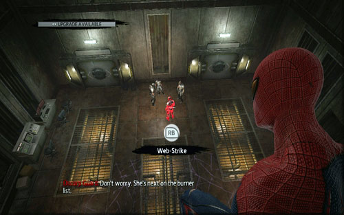On the other side you will have to fight with three guards - Chapter 03 - In the Shadow of Evils Past - p. 2 - Walkthrough - The Amazing Spider-Man - Game Guide and Walkthrough