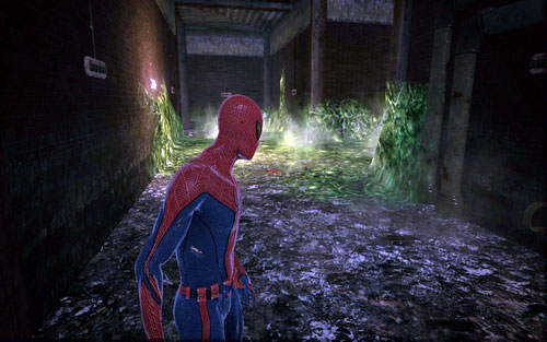 On the other side there's a short fight waiting for you (begin it with a Web Rush) and a bit further an acid-filled corridor - Chapter 04 - The Thrill of the Hunt - p. 1 - Walkthrough - The Amazing Spider-Man - Game Guide and Walkthrough