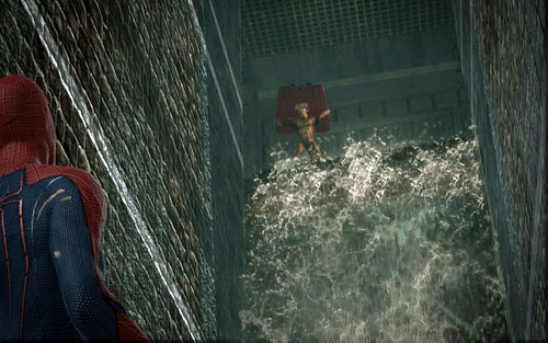 When you're done, approach the high waterfall where you will have a short meeting with a beast - Chapter 04 - The Thrill of the Hunt - p. 2 - Walkthrough - The Amazing Spider-Man - Game Guide and Walkthrough