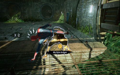 After a successful dodge, approach the enemy and hit him 2-3 times - Chapter 04 - The Thrill of the Hunt - p. 2 - Walkthrough - The Amazing Spider-Man - Game Guide and Walkthrough