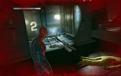 After clearing the area, enter the shaft of the broken elevator and climb to the top floor - Chapter 06 - Smythe Strikes Back - p. 1 - Walkthrough - The Amazing Spider-Man - Game Guide and Walkthrough