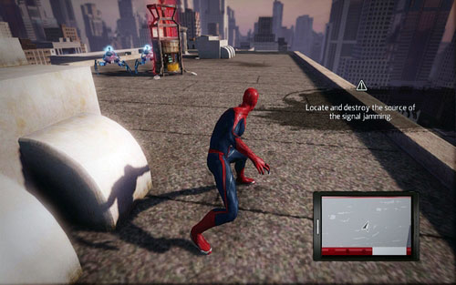The area will be protected by a few robots - Chapter 06 - Smythe Strikes Back - p. 2 - Walkthrough - The Amazing Spider-Man - Game Guide and Walkthrough