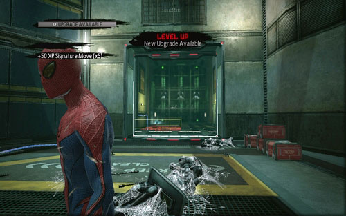 It's easiest to eliminate them by using the tanks by the walls (RB) - Chapter 07 - Spidey to the Rescue - Walkthrough - The Amazing Spider-Man - Game Guide and Walkthrough