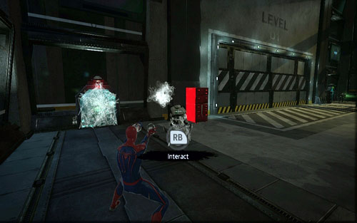 At the end you will be attacked by a big group of robots - Chapter 10 - Spider-Man No More! - p. 1 - Walkthrough - The Amazing Spider-Man - Game Guide and Walkthrough