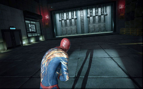 Avoid the beams and head to the stairs which will take you to a big room - Chapter 10 - Spider-Man No More! - p. 1 - Walkthrough - The Amazing Spider-Man - Game Guide and Walkthrough