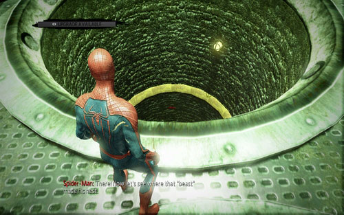 The tunnel will lead you to a room filled with a green substance - 1 - Train Docking Station - Side missions - The Amazing Spider-Man - Game Guide and Walkthrough