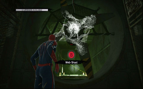 Return to the upper level along the same path and block the turning turbine - 1 - Train Docking Station - Side missions - The Amazing Spider-Man - Game Guide and Walkthrough