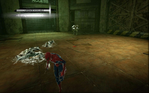 As they fall down, run onto the wall and afterwards quickly return and pin them down to the ground - 1 - Train Docking Station - Side missions - The Amazing Spider-Man - Game Guide and Walkthrough