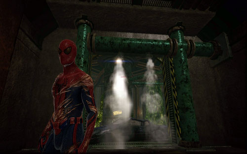 At its end you will find two steam leaks which you need to block - 3 - Water Treatment Facility - Side missions - The Amazing Spider-Man - Game Guide and Walkthrough