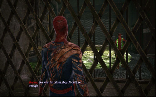 It will lead you to a spot where a worker is waiting for you - 3 - Water Treatment Facility - Side missions - The Amazing Spider-Man - Game Guide and Walkthrough