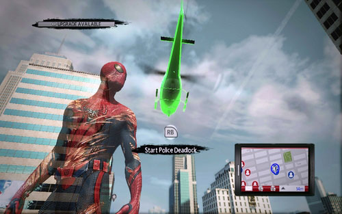 In order to begin this mission, use Web Rush (RB) on a police helicopter - List of missions - Challenges - The Amazing Spider-Man - Game Guide and Walkthrough