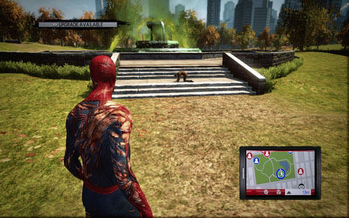 A sick man kneeling beside a fountain - Photo articles - Challenges - The Amazing Spider-Man - Game Guide and Walkthrough