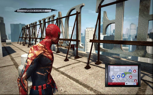 At the top of the marked skyscraper there's a large sign - Photo articles - Challenges - The Amazing Spider-Man - Game Guide and Walkthrough