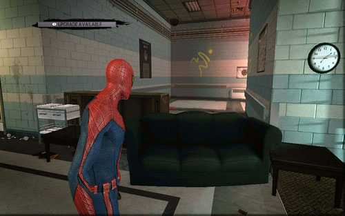 After visiting the toilet and defeating the enemies, jump over the nearby barrier - Chapter 02 - Escape Impossible - Collectibles inside buildings - The Amazing Spider-Man - Game Guide and Walkthrough