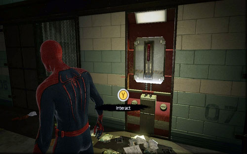 At some point you will reach a corridor with a lever which opens for a short time the nearby grate - Chapter 02 - Escape Impossible - Collectibles inside buildings - The Amazing Spider-Man - Game Guide and Walkthrough