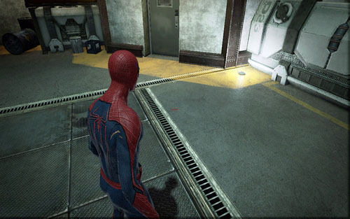 Approach the barrier on the right and look down - Chapter 03 - In the Shadow of Evils Past - p. 1 - Collectibles inside buildings - The Amazing Spider-Man - Game Guide and Walkthrough