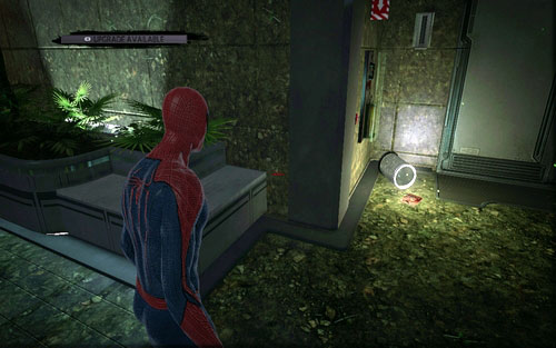Inside the niche on the left - Chapter 06 - Smythe Strikes Back - p. 1 - Collectibles inside buildings - The Amazing Spider-Man - Game Guide and Walkthrough