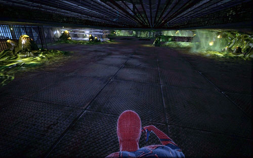 As you reach the low passage behind the ventilation shaft, stick to its left side - Chapter 06 - Smythe Strikes Back - p. 2 - Collectibles inside buildings - The Amazing Spider-Man - Game Guide and Walkthrough
