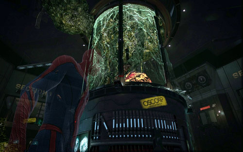 The strange green substance behind a window in the middle of the location - Chapter 06 - Smythe Strikes Back - p. 2 - Collectibles inside buildings - The Amazing Spider-Man - Game Guide and Walkthrough